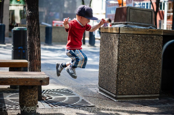 2 Cammy Boy Jumping Calgary - City kid kids yyc urban children city life - Rob Moses Photography