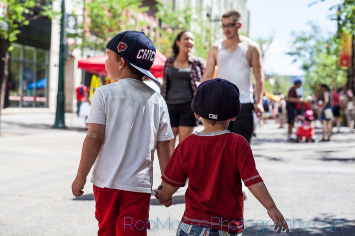 5 boys walking - City kid kids yyc urban children city life - Rob Moses Photography