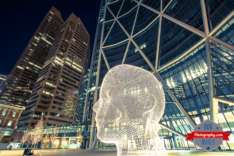 Big Head Art Calgary Alberta Canada Bow skyscraper downtown uptown urban - Rob Moses Photography