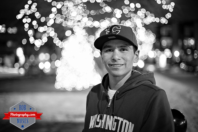 Selfie Self Portrait Bokeh christmas lights famou Calagary Canada YYC Washington State Flames UW - Rob Moses Photography - Photographer