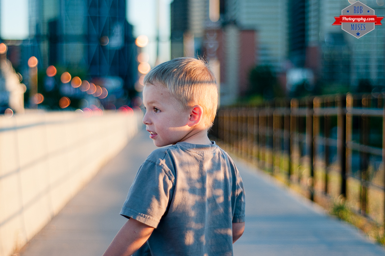Blog Child boy kid Centre Street Bridge YYC Bokeh blur mix mixed half - Rob Moses Photography - Vancouver Seattle Calgary Photographer Photographer Native American Famous Tlingit Ojibawa Top Popular Best Canadian Lifestyle
