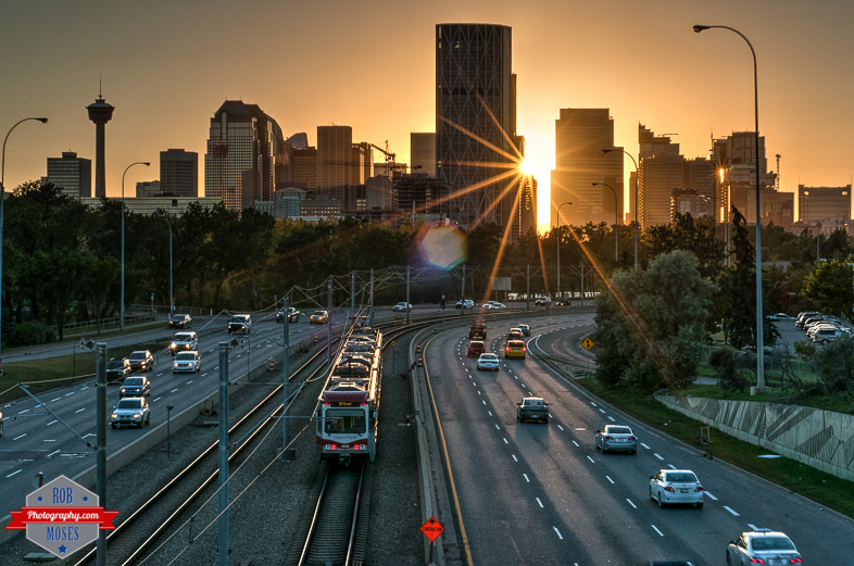 Blog YYC Memorial Street subway train skyline city urban sunset summer - Rob Moses Photography - Vancouver Seattle Calgary Photographer Photographer Native American Famous Tlingit Ojibawa Top Popular Best Canadian Lifestyle