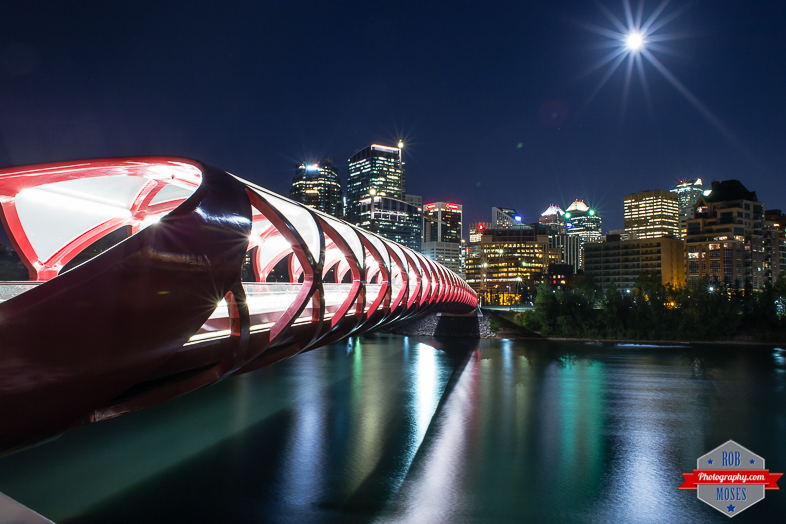 Blog YYC Peace Bridge Bow River night urban city skyline sky moon beautiful awesome - Rob Moses Photography - Vancouver Seattle Calgary Photographer Photographers Native American Famous Tlingit Ojibawa Top Popular Best Good Canadian Awesome Lifestyle