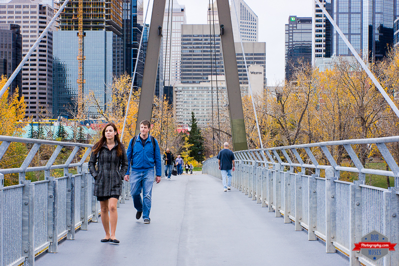 YYC Princes Island bridge people woman man walking street urban - Rob Moses Photography - Vancouver Seattle Calgary Photographer Photographers Native American Famous Tlingit Ojibawa Top Popular Best Good Canadian Awesome Lifestyle