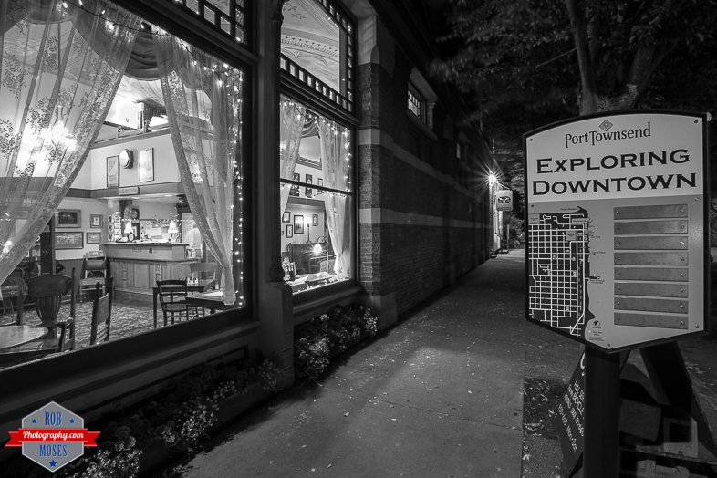 Exploring Downtown Port Townsend Washington WA town sign map black white street Palace Hotel - Rob Moses Photography -Calgary Photographers Native American Famous un celebrity Tlingit Ojibawa Top Popular Best Good