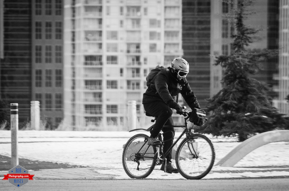 YYC Cycling biking winter man goggles urban city Rob Moses Photography Calgary Photographer Photographers Native American Famous un celebrity Tlingit Ojibawa Top Popular Best Good Canadian