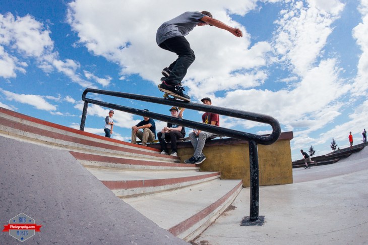 Airdrie Alberta YYC Skateboarding Park frontside lip slide Rob Moses Photography Calgary Photographer Photographers Native American Famous un celebrity Tlingit Ojibawa Top Popular Best Good Canadian crooked grind