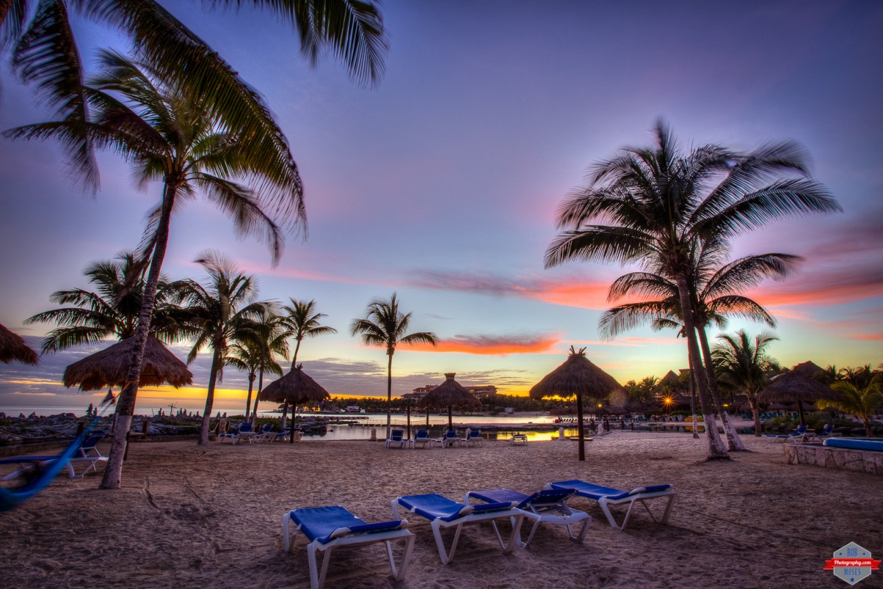 Beautiful amazing sunset playa del carmen Puerto Aventuras beach landscape palm trees Rob Moses Photography Calgary Photographer Photographers Native American Famous un celebrity Tlingit Ojibawa Top Popular Best Good Canadian pretty Caribbean Sea -